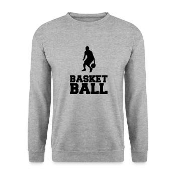 basketball - Unisex Pullover - Weißgrau meliert - Vorne - Alina (178cm) & Michal (187cm)