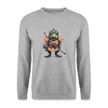 Frog Archer - Unisex Sweatshirt - salt & pepper - Front - Alina (178cm) & Michal (187cm)