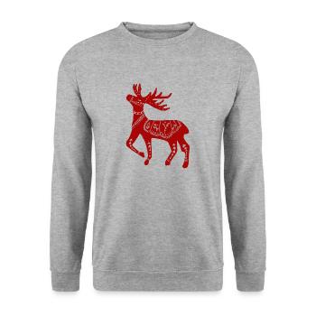 Suède Suède dalarna dala cheval cheval Joyeux Noël orignal - Sweat-shirt Unisexe - gris chiné - Devant - Alina (178cm) & Michal (187cm)