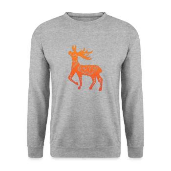 Suède Suède dalarna dala cheval cheval Joyeux Noël orignal - Sweat-shirt Unisexe - gris chiné - Devant - Alina (178cm) & Michal (187cm)