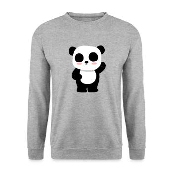 Panda - Unisex Sweatshirt - salt & pepper - Front - Alina (178cm) & Michal (187cm)