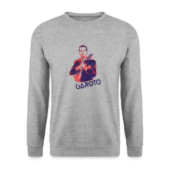 Garoto - Unisex Pullover - Weißgrau meliert - Vorne - Alina (178cm) & Michal (187cm)