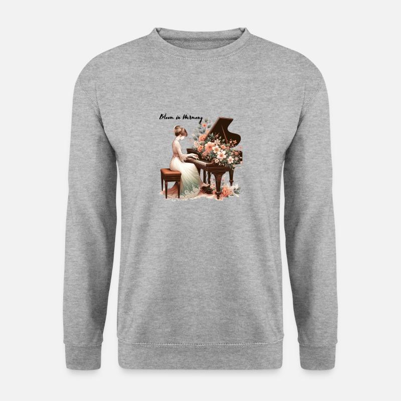 Bloom in Harmony - Unisex Pullover - Weißgrau meliert