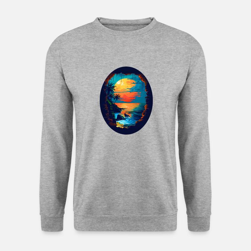 Karibik Flair - Unisex Pullover - Weißgrau meliert