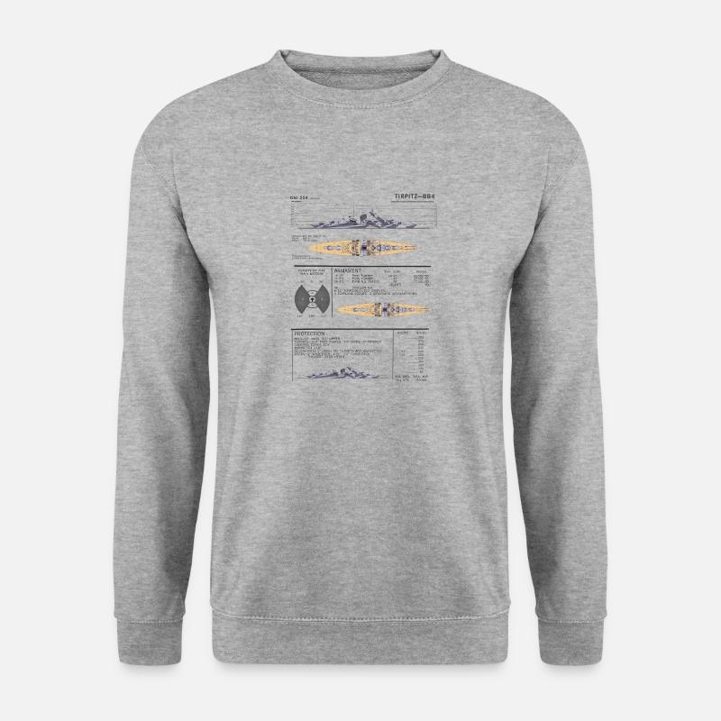Battleship Tirpitz - Kriegsmarine German - Unisex Sweatshirt - salt & pepper