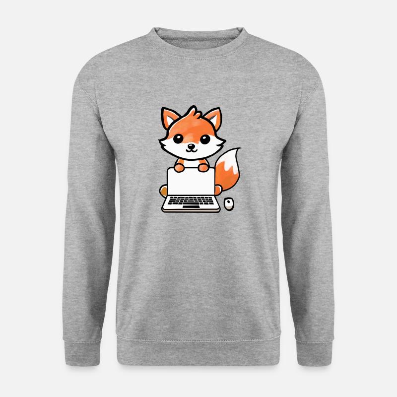 Tech Fox - Unisex Pullover - Weißgrau meliert