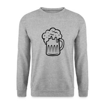 beer 001 - Unisex Sweatshirt - salt & pepper - Front - Alina (178cm) & Michal (187cm)