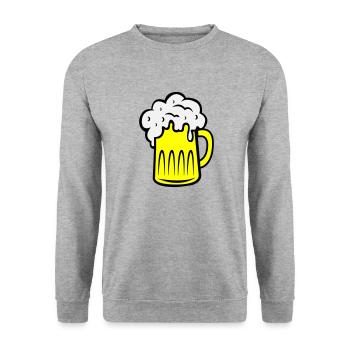 Beer 002 - Unisex Sweatshirt - salt & pepper - Front - Alina (178cm) & Michal (187cm)