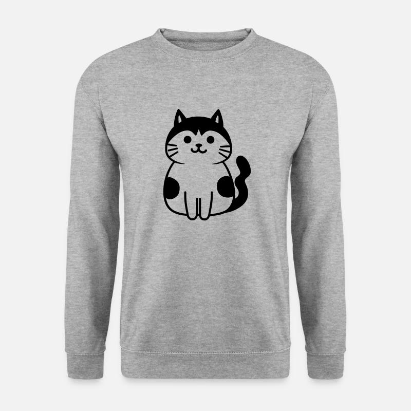 chat - Sweat-shirt Unisexe - gris chiné