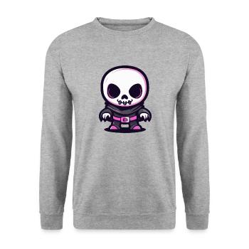 Zombie Halloween Skeleton - Unisex Sweatshirt - salt & pepper - Front - Alina (178cm) & Michal (187cm)