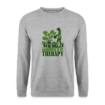 Gardening is My Therapy - Unisex Sweatshirt - salt & pepper - Front - Alina (178cm) & Michal (187cm)
