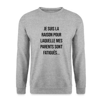 Humour bébé - Sweat-shirt Unisexe - gris chiné - Devant - Alina (178cm) & Michal (187cm)
