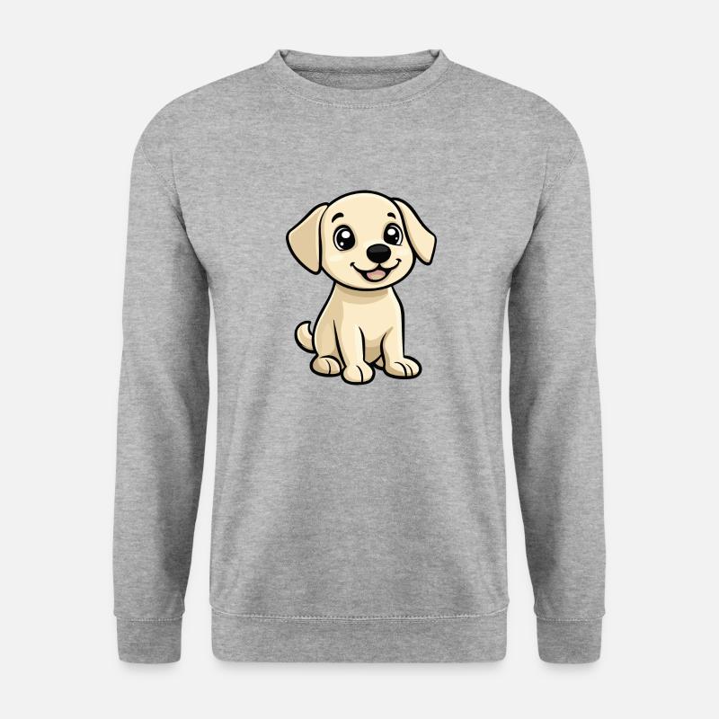 Labrador Hund Comic Niedlich - Unisex Pullover - Weißgrau meliert