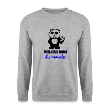 meilleur papa du monde - Sweat-shirt Unisexe - gris chiné - Devant - Alina (178cm) & Michal (187cm)