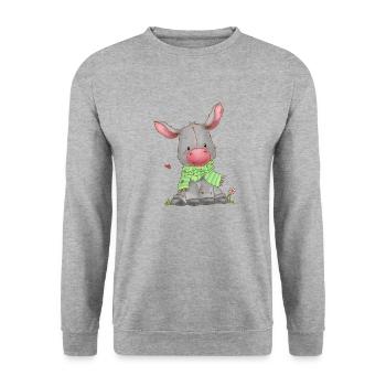 Âne - Sweat-shirt Unisexe - gris chiné - Devant - Alina (178cm) & Michal (187cm)