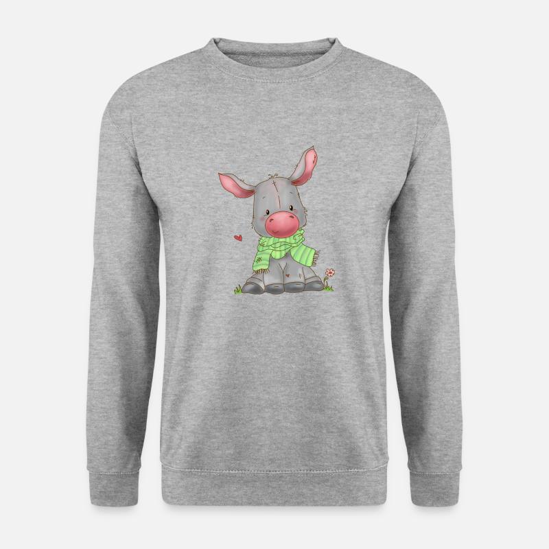 Eselchen - Unisex Pullover - Weißgrau meliert