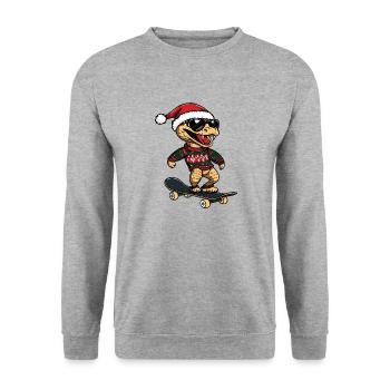 Snake Cobra Christmas Funny - Unisex Sweatshirt - salt & pepper - Front - Alina (178cm) & Michal (187cm)