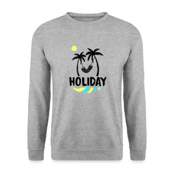 Palms Relax Holiday - Unisex Sweatshirt - salt & pepper - Front - Alina (178cm) & Michal (187cm)