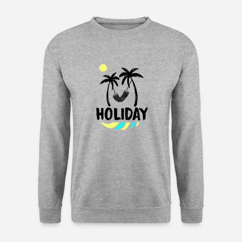 palms relax holiday - Unisex Pullover - Weißgrau meliert