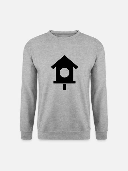 Vogelhaus - Unisex Pullover - Weißgrau meliert