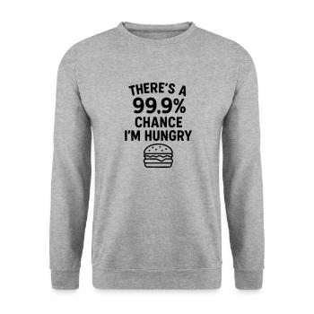 plaisanterie sur la nourriture affamé - Sweat-shirt Unisexe - gris chiné - Devant - Alina (178cm) & Michal (187cm)