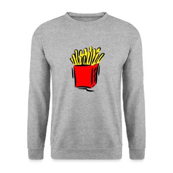 Pommes - Unisex Pullover - Weißgrau meliert - Vorne - Alina (178cm) & Michal (187cm)