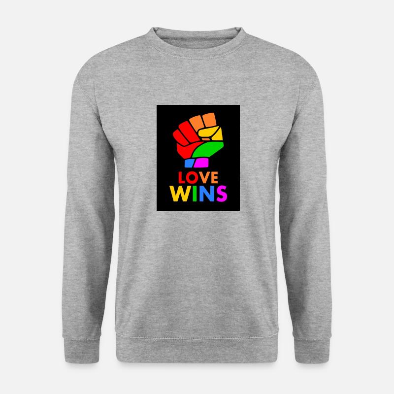 Love wins - Unisex Pullover - Weißgrau meliert
