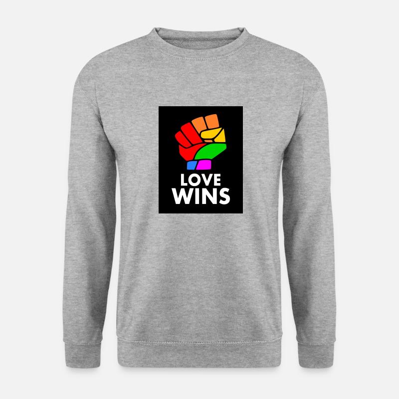 Love wins - Unisex Pullover - Weißgrau meliert
