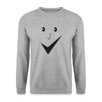 Beau sourire - Beau visage E03. - Sweat-shirt Unisexe - gris chiné - Devant - Alina (178cm) & Michal (187cm)