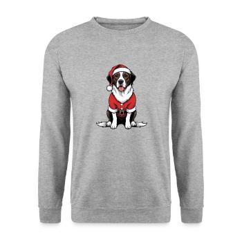 Santa Dog Santa Claus Dog Gift - Unisex Sweatshirt - salt & pepper - Front - Alina (178cm) & Michal (187cm)