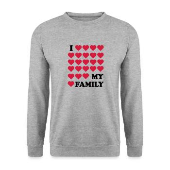 Familie - Unisex Pullover - Weißgrau meliert - Vorne - Alina (178cm) & Michal (187cm)