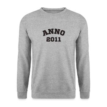 Anno 2011 Birthday Year of birth - Unisex Sweatshirt - salt & pepper - Front - Alina (178cm) & Michal (187cm)