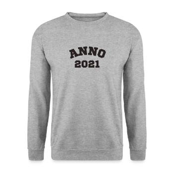 Anno 2021 Birthday Year of birth - Unisex Sweatshirt - salt & pepper - Front - Alina (178cm) & Michal (187cm)
