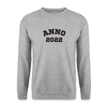 Anno 2022 Geburtstag Geburtsjahr - Unisex Pullover - Weißgrau meliert - Vorne - Alina (178cm) & Michal (187cm)