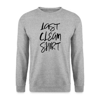 Last clean shirt Last clean shirt sayings - Unisex Sweatshirt - salt & pepper - Front - Alina (178cm) & Michal (187cm)