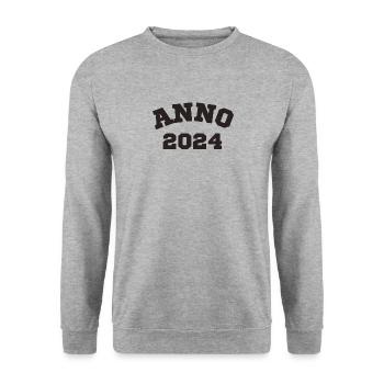 Anno 2024 Anniversaire Année de naissance - Sweat-shirt Unisexe - gris chiné - Devant - Alina (178cm) & Michal (187cm)