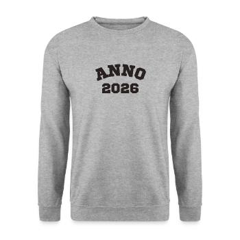 Anno 2026 Birthday Year of birth - Unisex Sweatshirt - salt & pepper - Front - Alina (178cm) & Michal (187cm)