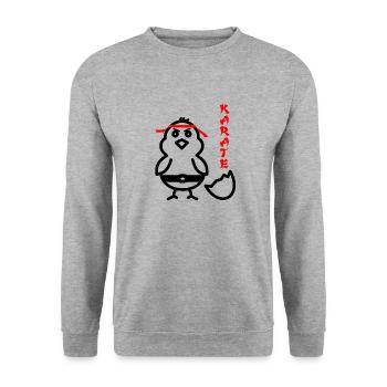 Karate - Unisex Pullover - Weißgrau meliert - Vorne - Alina (178cm) & Michal (187cm)
