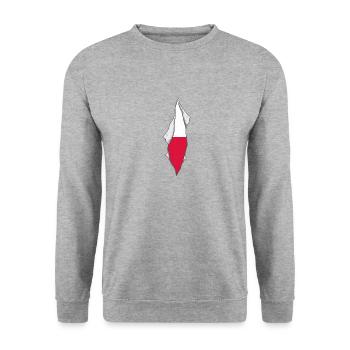 Drapeau polonais fier polonais patriotique - Sweat-shirt Unisexe - gris chiné - Devant - Alina (178cm) & Michal (187cm)