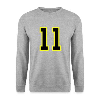 Maillot à 11 numéros - Sweat-shirt Unisexe - gris chiné - Devant - Alina (178cm) & Michal (187cm)
