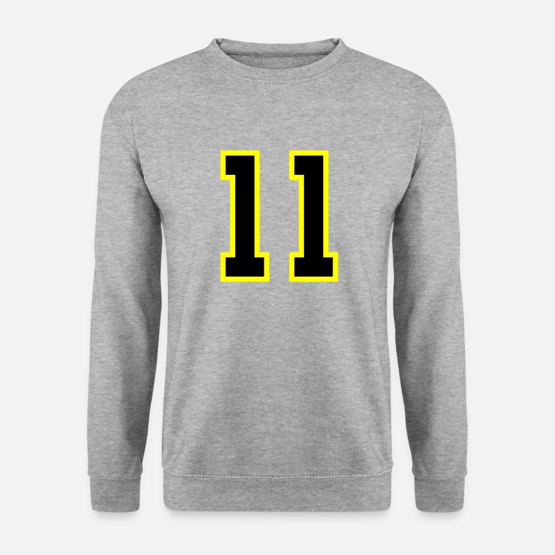 11 Zahl Trikot - Unisex Pullover - Weißgrau meliert