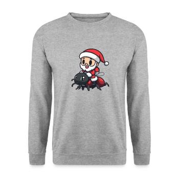 Ant Santa Claus - Unisex Sweatshirt - salt & pepper - Front - Alina (178cm) & Michal (187cm)