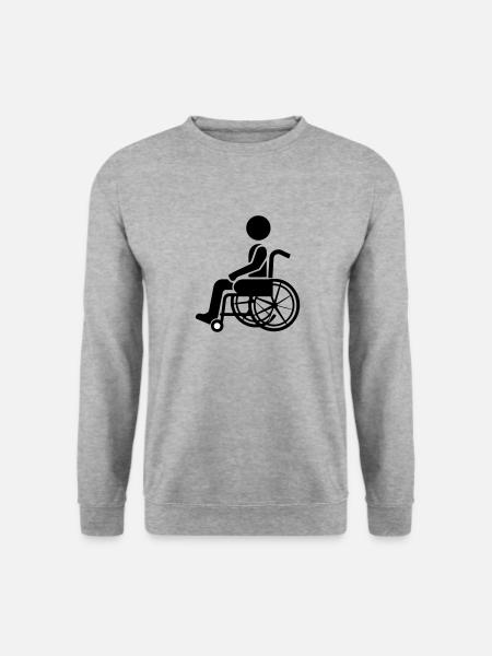 Man in wheelchair accessibility - Unisex Sweatshirt - salt & pepper