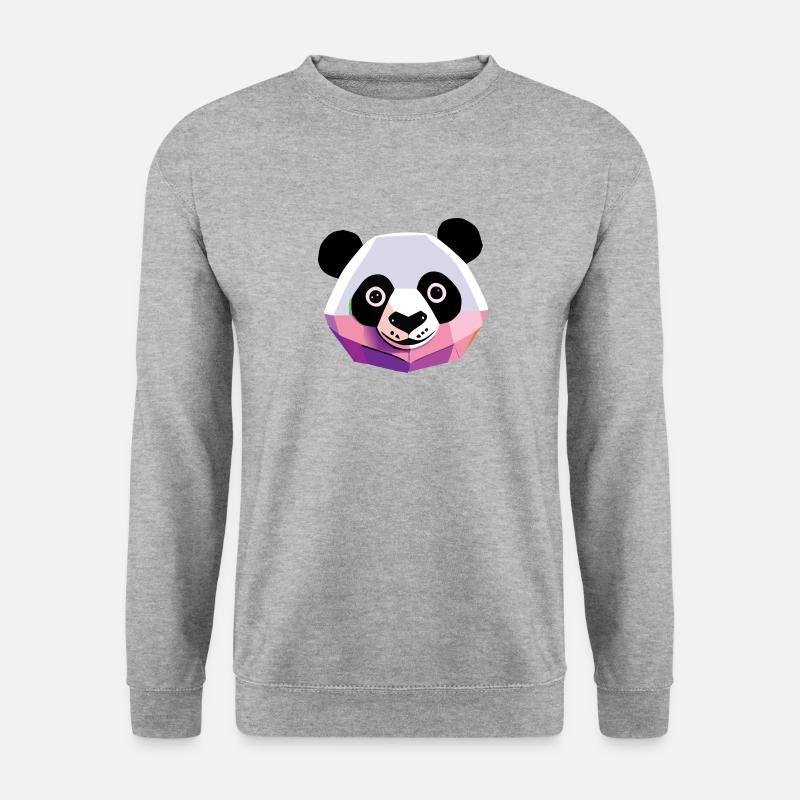 Panda Low Poly - Sweat-shirt Unisexe - gris chiné