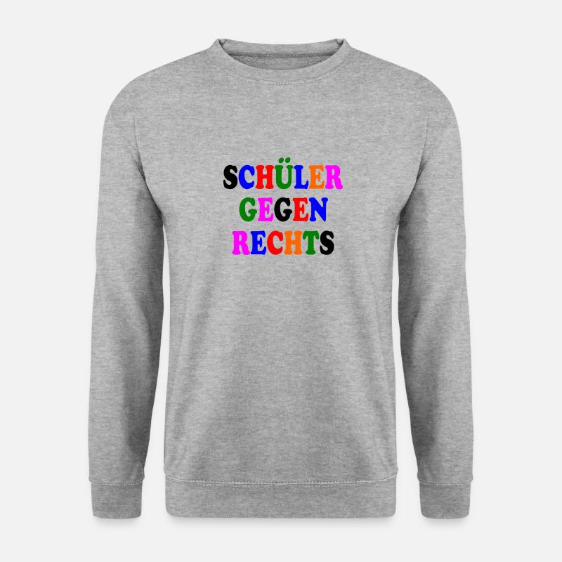 Schüler gegen rechts - Unisex Pullover - Weißgrau meliert