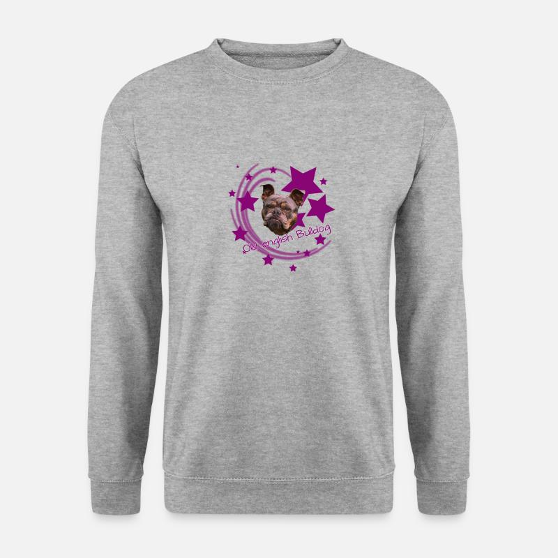 Old English Bulldog - Unisex Pullover - Weißgrau meliert