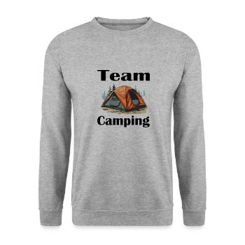 Camping - Unisex Pullover - Weißgrau meliert - Vorne - Alina (178cm) & Michal (187cm)