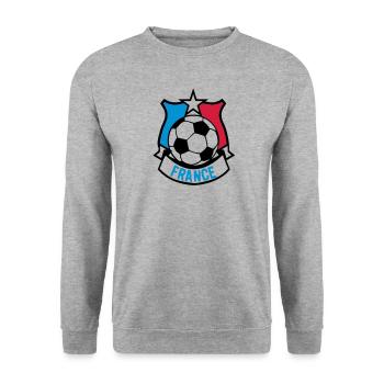 france foot supporter ecusson fanion - Sweat-shirt Unisexe - gris chiné - Devant - Alina (178cm) & Michal (187cm)