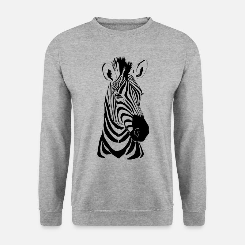 Zebra schwarz - Unisex Pullover - Weißgrau meliert