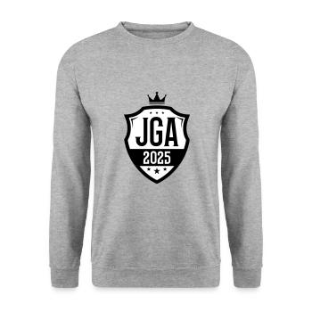 Jga 2025 Junggesellenabschied - Unisex Pullover - Weißgrau meliert - Vorne - Alina (178cm) & Michal (187cm)